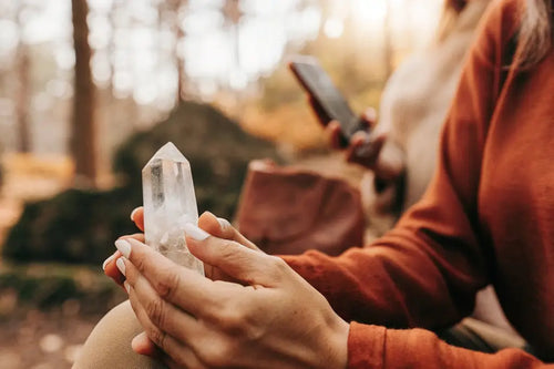 Clear quartz crystal point.