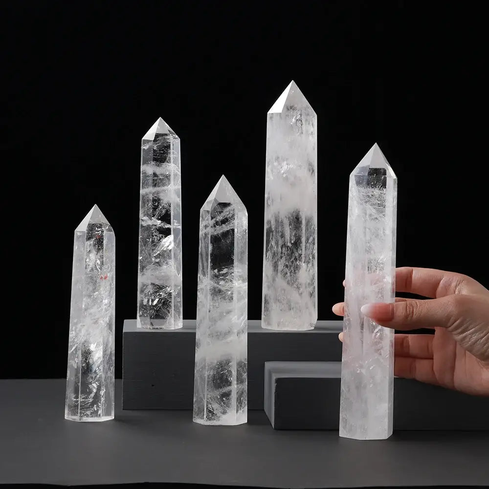 Oneness Ally Natural Crystal Clear Quartz Large Wand with hand