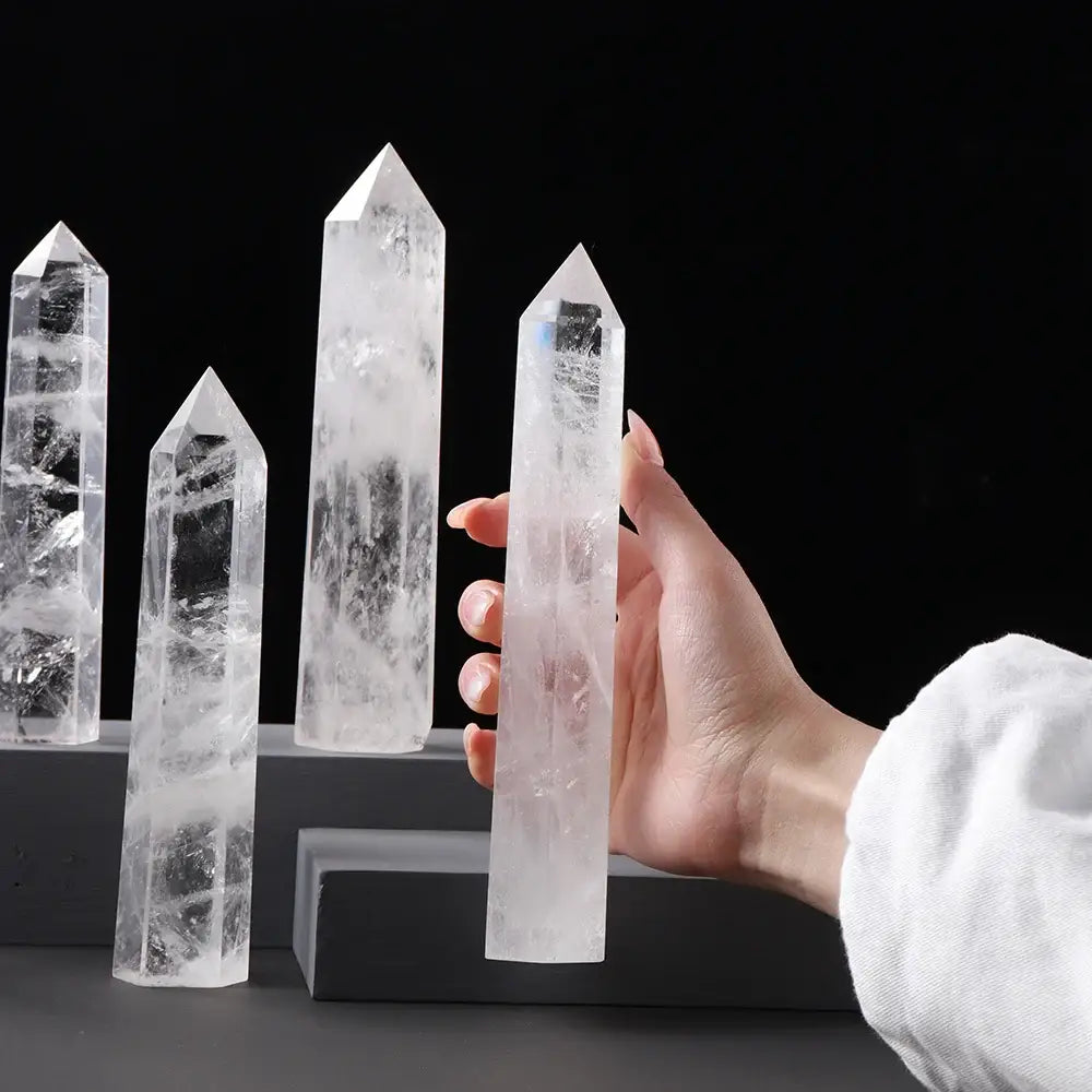 Big Wand Natural Crystal Clear Quartz Obelisk Tower – Healing and Home Decor - 5.5 inch - Clear Quartz