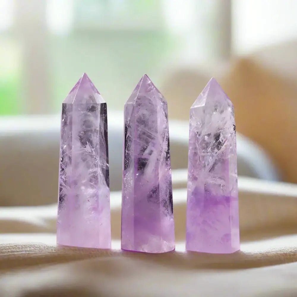 Oneness Ally Natural Brazilian Amethyst Obelisk 3 Crystal Points