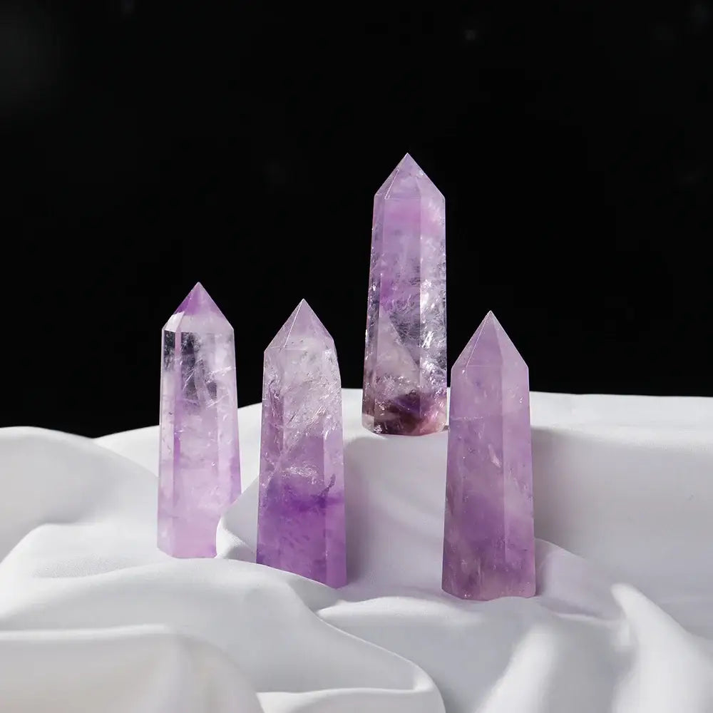 Oneness Ally Natural Brazilian Amethyst Obelisk 4 Crystal Points