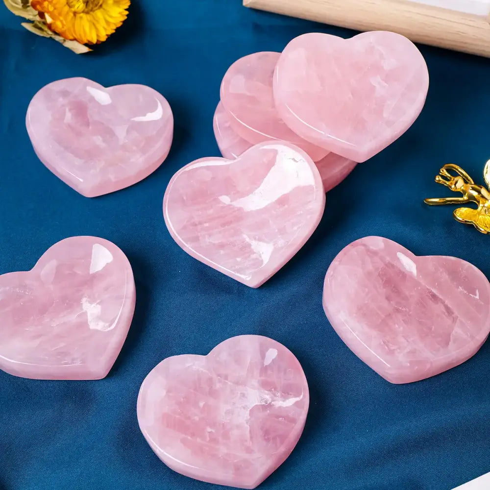 Natural Rose Quartz Heart Love Shape Bowl – A Touch of Love and Healing - Rose Quartz