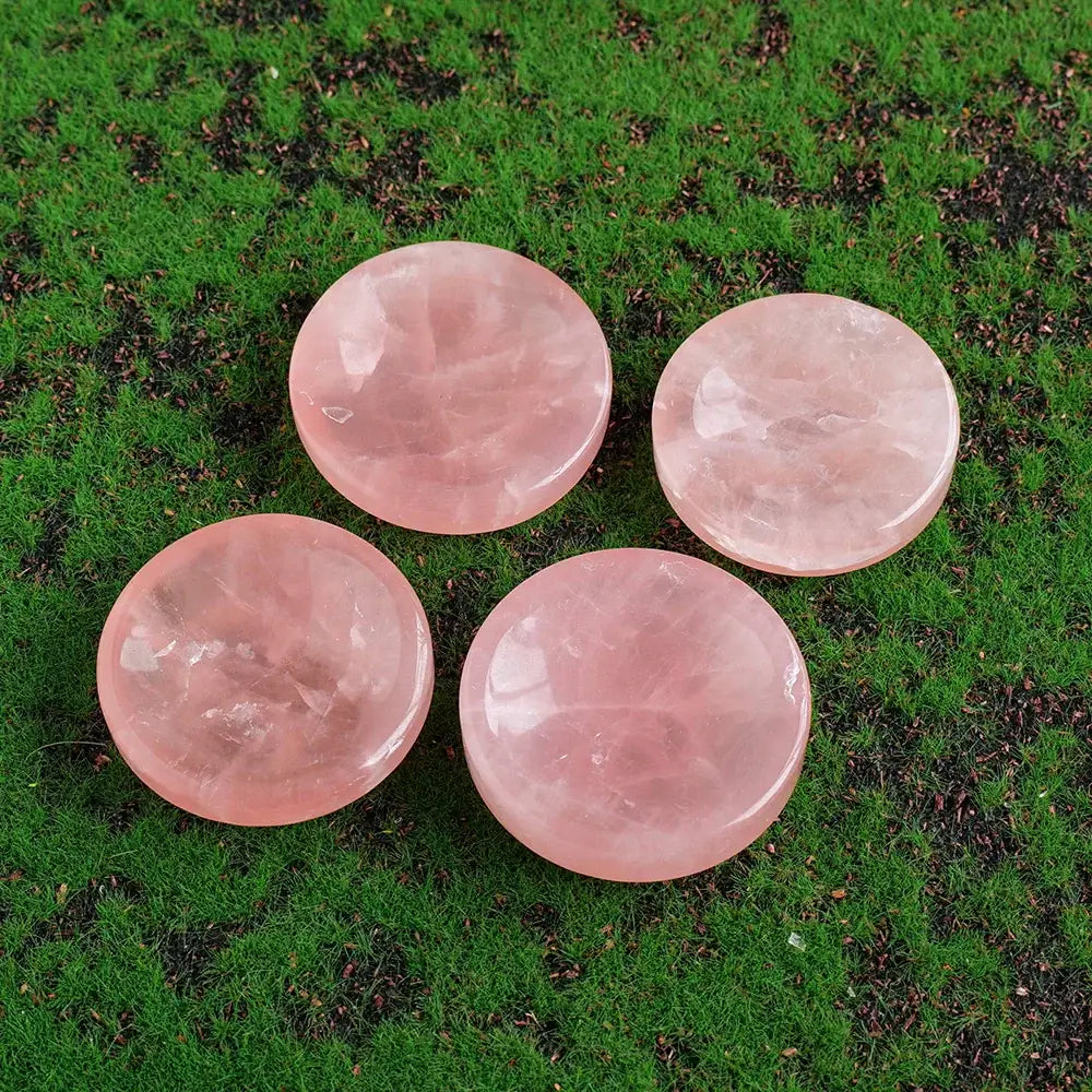 Oneness Ally Natural Pink Rose Quartz Crystal Bowl – Heart Healing and Home Decor - Rose Quartz / 2 - 2.4 inch - Rose