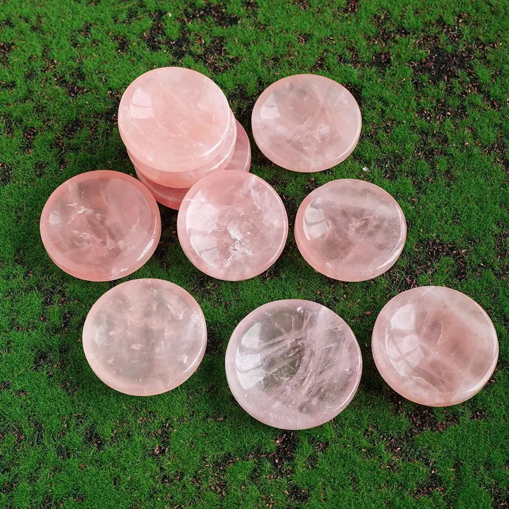 Oneness Ally Natural Pink Rose Quartz Crystal Bowl – Heart Healing and Home Decor - Rose Quartz / 2 - 2.4 inch - Rose
