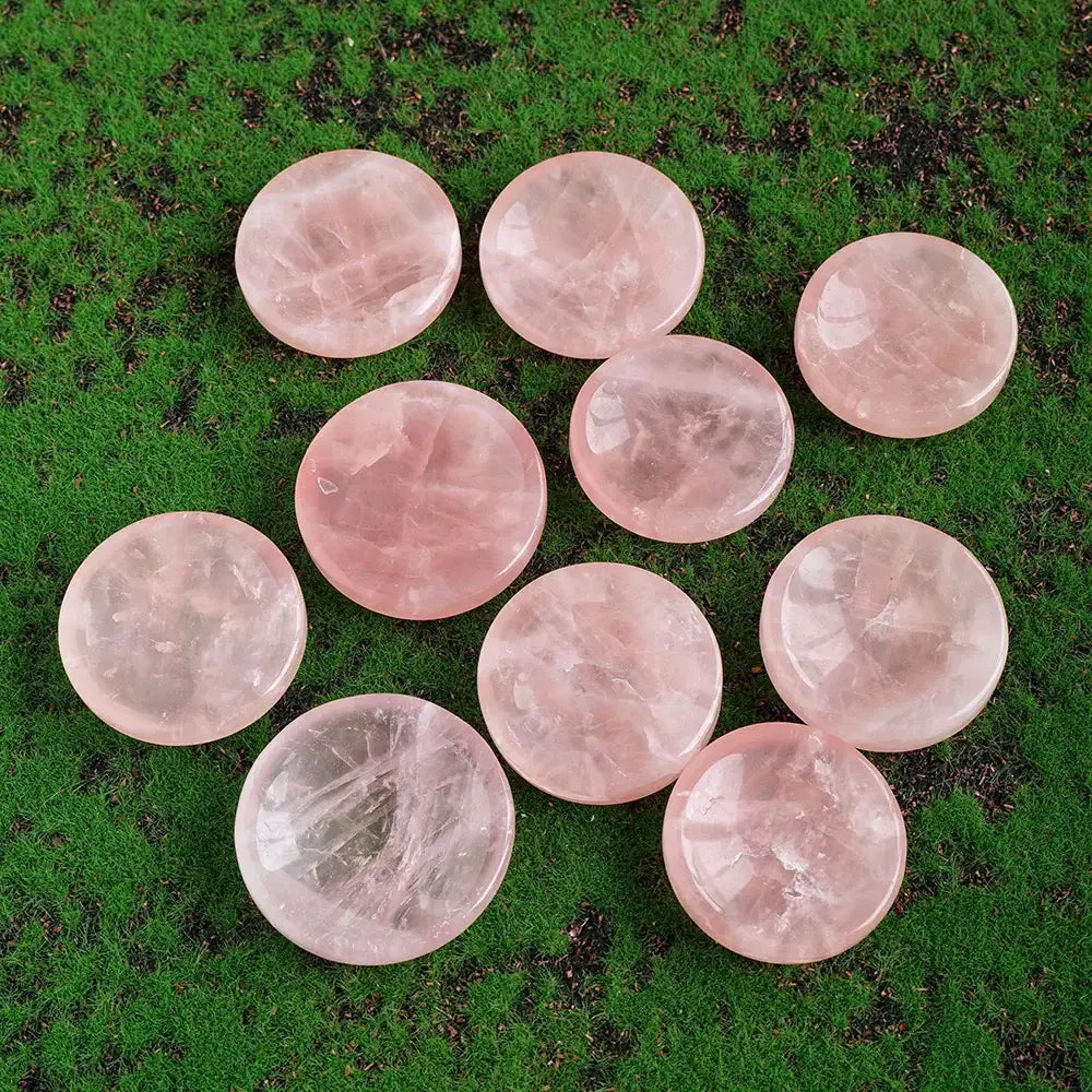Oneness Ally Natural Pink Rose Quartz Crystal Bowl – Heart Healing and Home Decor - Rose Quartz / 2 - 2.4 inch - Rose