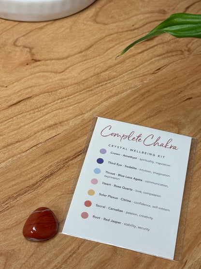 Complete Chakra Balance, Energy, Meditation, Self-Care Crystal Kit | 7 Chakra Healing Stones with Selenite