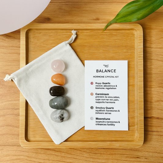 Emotional Support | Balance Crystal Kit | Rose Quartz, Carnelian, Smokey Quartz, Moonstone, Labradorite