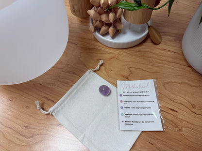 Motherhood Nurturing, Love & Serenity Crystal Kit | Amethyst, Rose Quartz, Angelite, Amazonite, Moonstone, Selenite
