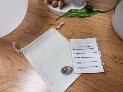 Motherhood Nurturing, Love & Serenity Crystal Kit | Amethyst, Rose Quartz, Angelite, Amazonite, Moonstone, Selenite