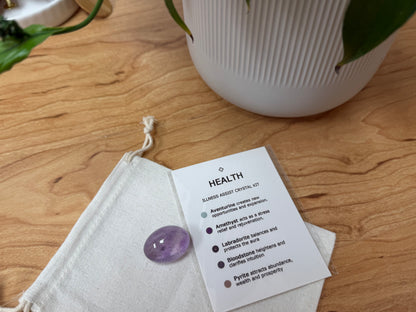 Wellness, Energy & Healing Support | Health Crystal Kit | Aventurine, Amethyst, Labradorite, Bloodstone, Pyrite