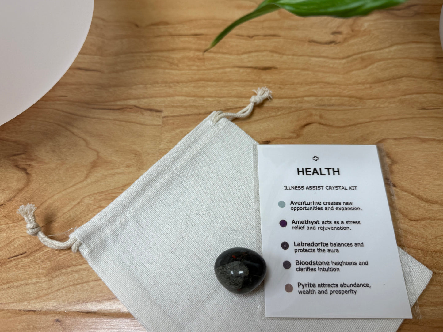 Wellness, Energy & Healing Support | Health Crystal Kit | Aventurine, Amethyst, Labradorite, Bloodstone, Pyrite
