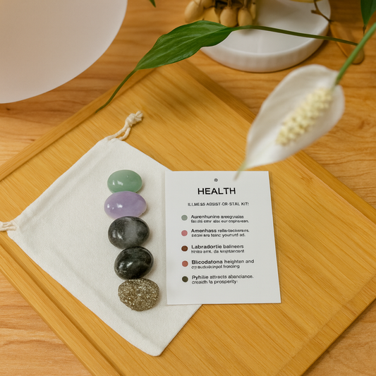 Wellness, Energy & Healing Support | Health Crystal Kit | Aventurine, Amethyst, Labradorite, Bloodstone, Pyrite