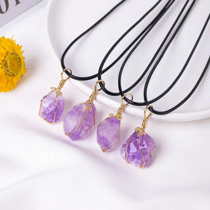 Amethyst Healing Crystal Necklace – Spiritual Clarity and Inner Peace - Amethyst Bud / 1PC - Amethyst