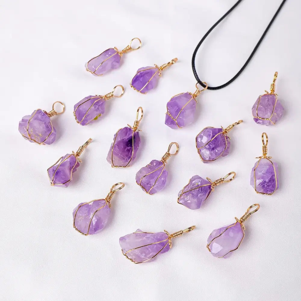 Amethyst Healing Crystal Necklace – Spiritual Clarity and Inner Peace - Amethyst Bud / 1PC - Amethyst