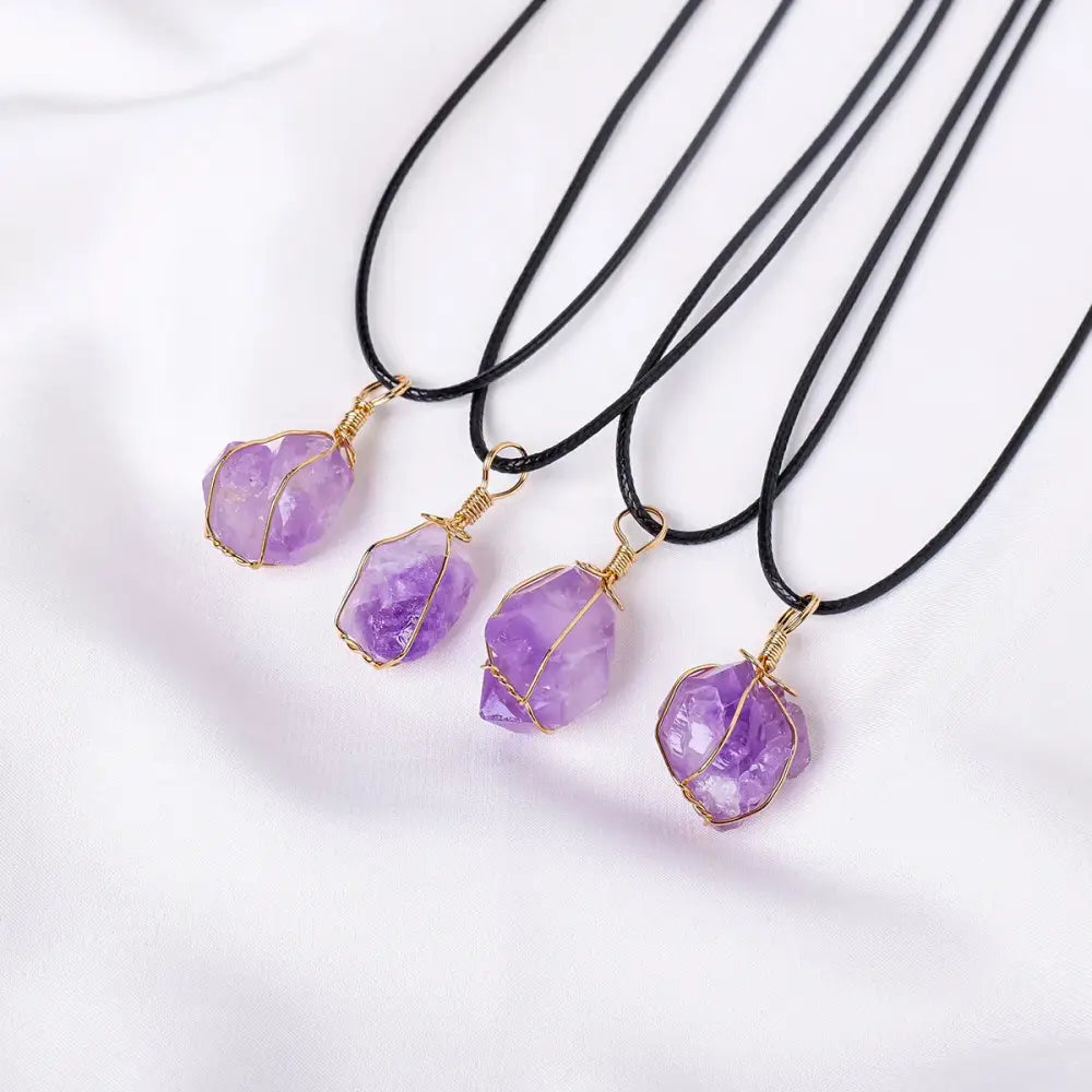 Amethyst Healing Crystal Necklace – Spiritual Clarity and Inner Peace - Amethyst Bud / 1PC - Amethyst