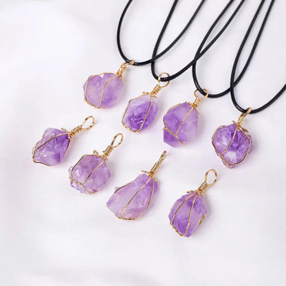 Amethyst Healing Crystal Necklace – Spiritual Clarity and Inner Peace - Amethyst Bud / 1PC - Amethyst