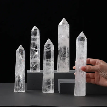 Oneness Ally Natural Crystal Clear Quartz Large Wand with hand
