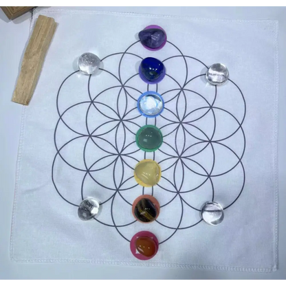 Chakra Crystal Grid with Seed of Life Grid