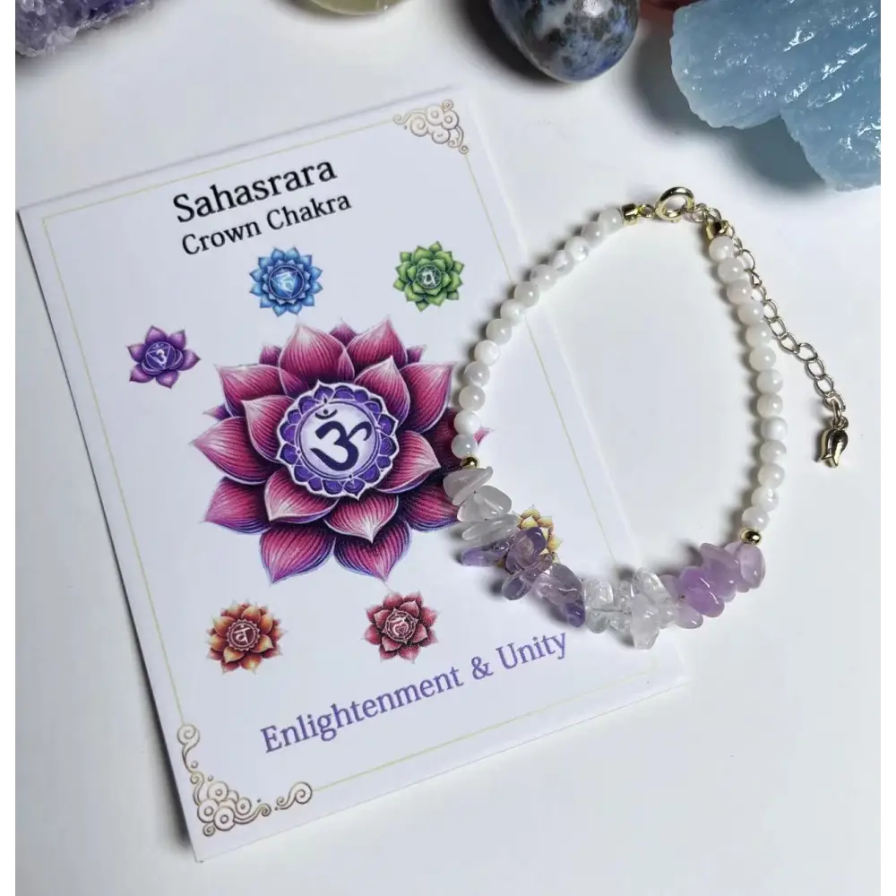 Chakra Healing Crystal Bracelet Collection - Crown Chakra - Sahasrara