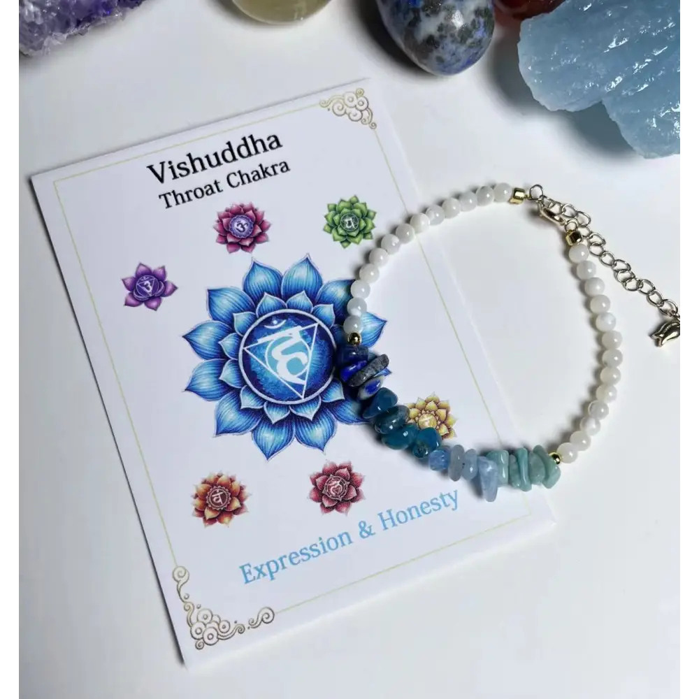 Chakra Healing Crystal Bracelet Collection - Throat Chakra - Vishuddha