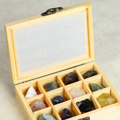 Complete Healing Crystal Collection with Wooden Box: A Gateway to Balance and Harmony - Gem Pack