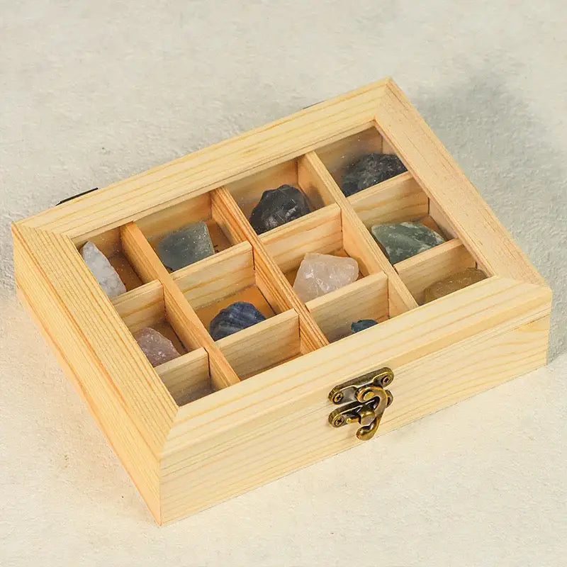 Complete Healing Crystal Collection with Wooden Box: A Gateway to Balance and Harmony - Gem Pack