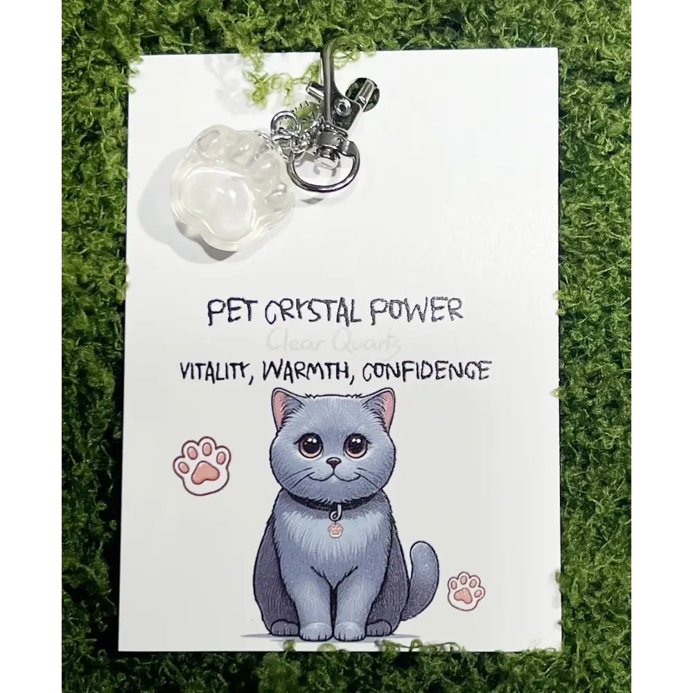 Crystal Paw Charms: Healing Energy for Your Beloved Cat - Clear Quartz - Multiple