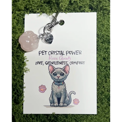 Crystal Paw Charms: Healing Energy for Your Beloved Cat - Rose Quartz - Multiple