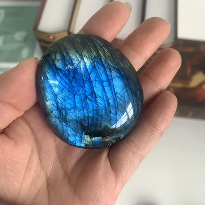 Labradorite Palm Crystal – Moonstone Energy Crystal for Healing and Home Decor - 2.1 oz - Labradorite