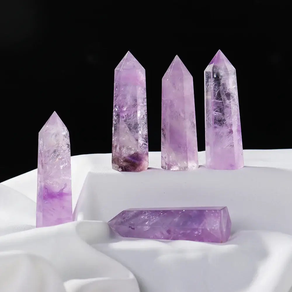 Oneness Ally Natural Brazilian Amethyst Obelisk Crystal Point