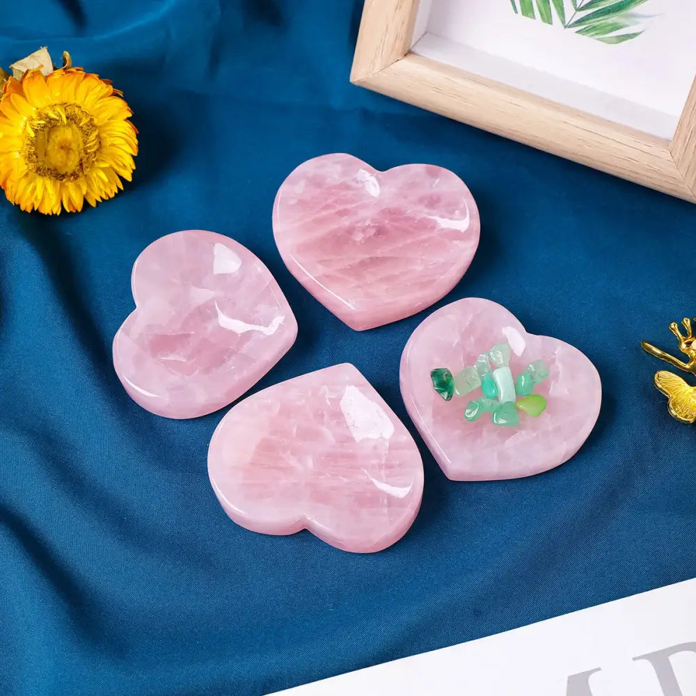 Natural Rose Quartz Heart Love Shape Bowl – A Touch of Love and Healing - Rose Quartz