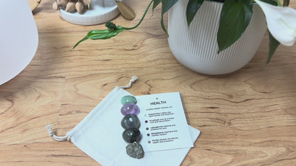 Wellness, Energy & Healing Support | Health Crystal Kit | Aventurine, Amethyst, Labradorite, Bloodstone, Pyrite