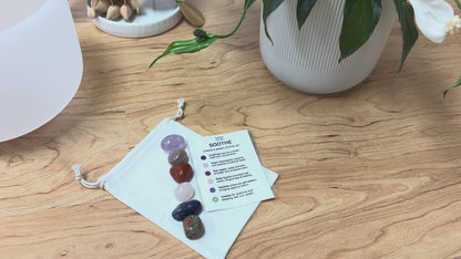 Stress Relief & Emotional Balance | Soothe Crystal Kit | Amethyst, Rose Quartz, Moonstone, Red Jasper, Sodalite, Unakite