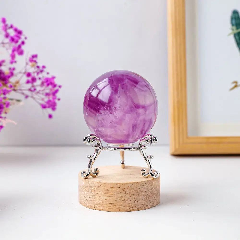 Purple Fluorite Crystal Sphere: Elevate Your Space and Spirit - Purple fluorite / 50mm-60mm - Fluorite