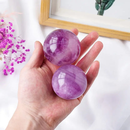 Purple Fluorite Crystal Sphere: Elevate Your Space and Spirit - Purple fluorite / 50mm-60mm - Fluorite